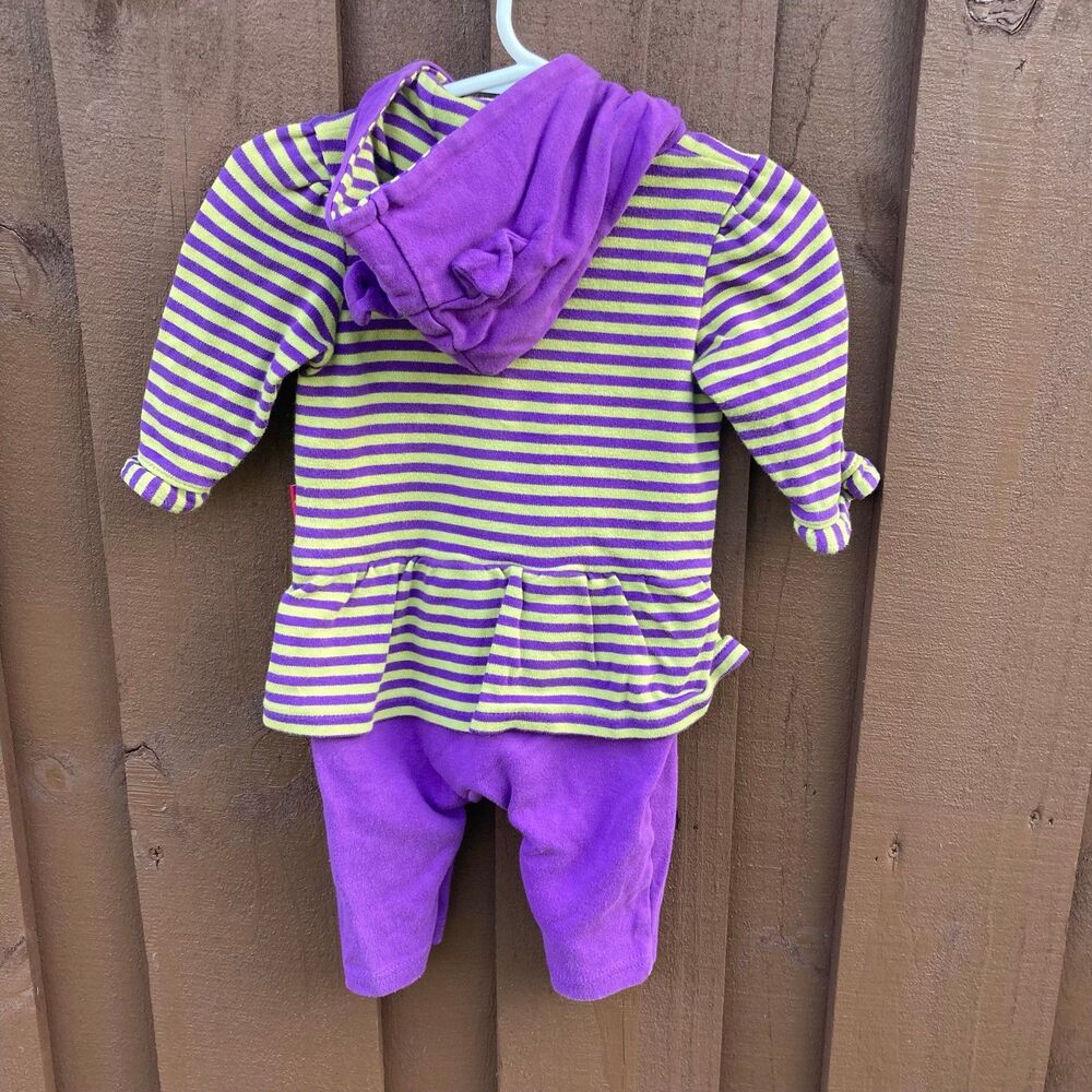 Vintage le top baby girl 3m Halloween purple and green stripes witch outfit - Picture 2 of 2